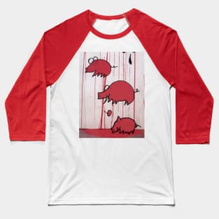 pig wall red Baseball T-Shirt